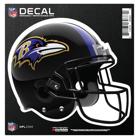 Baltimore Ravens 6 X 6 Full Color Helmet Repositionable Decal