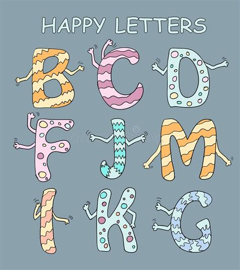 Set Of Bright Cartoon Letters With Hands On A Dark