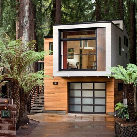 Custom Modern Home Extension And Garage In The Middle Of A Redwood