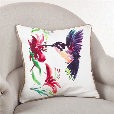 Saro Hummingbird Cotton Throw Pillow Wayfair