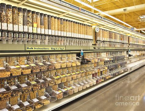 Either way, your shopping cart will be active until you leave the store. Bulk Food Bins in a Grocery Store Photograph by David ...