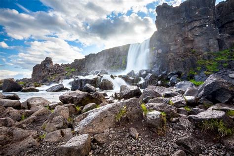 Thingvellir Rift Valley In Iceland Where North American And Eu Stock