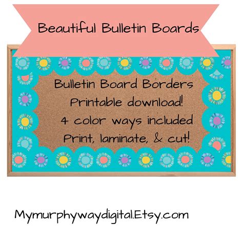 4 Beautiful Classroom Bulletin Board Borders Printable Digital - Etsy