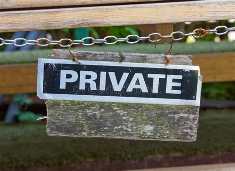 Private Sign Attached To An Ornate Wrought Iron Gate Stock Image