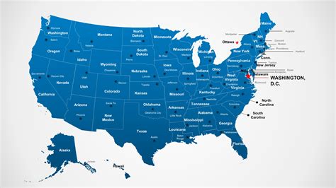 Us Map Template For Powerpoint With Editable States