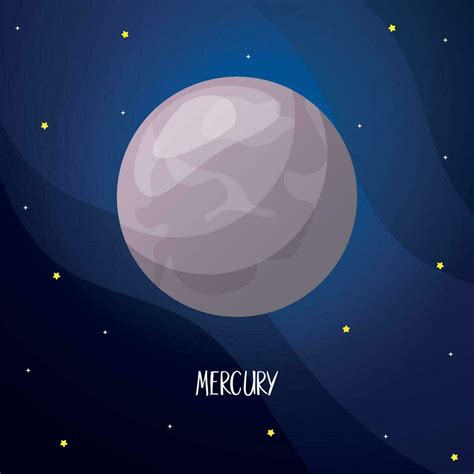 dibujos animados mercurio planeta para niños educación solar sistema