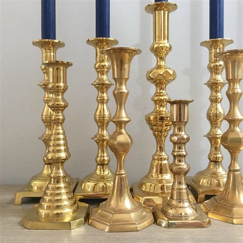 5 out of 5 stars. Brass Candle Holder Set Tall Gold Candlesticks Set of 10 ...