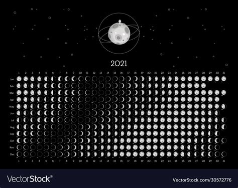 Your new lunar calendar 2021 application is easy to use, fast and completely free. Moon Phases Calendar 2021 | Calendar Template 2021