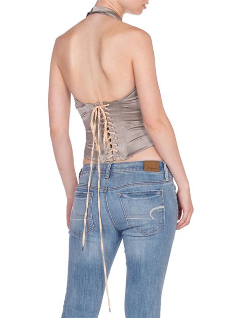 1990s Roberto Cavalli Satin Corset Halter Top From Pamela Anderson For Sale At 1stdibs