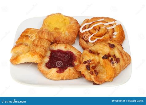 Danish Pastries On A Plate Stock Photo Image Of Cake 92601134