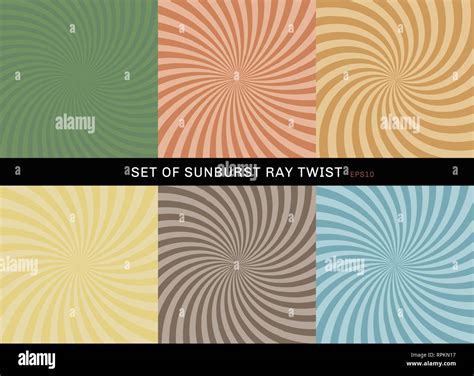 Set Of Starburst Twist Background Retro Style Collection Of Abstract