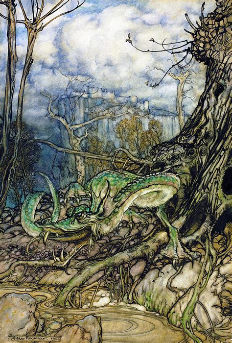The Green Dragon Painting By Arthur Rackham Pixels