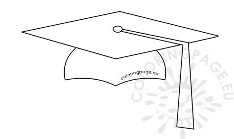 Student Graduation Cap Shape Coloring Page