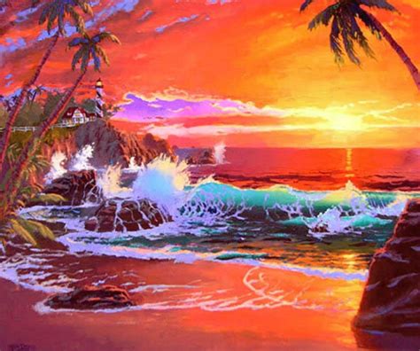 Abstract Beach Sunset Painting Architectural Design Ideas