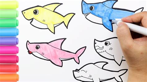 Maybe you would like to learn more about one of these? Coloring Baby Shark Family Coloring Page|How to draw ...