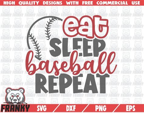 Eat Sleep Baseball Repeat Svg Cut File Dxf File Baseball Etsy