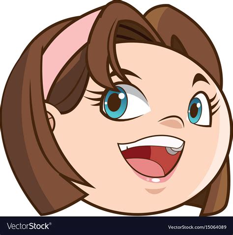 Cute Face Girl Child Laughing Funny Image Vector Image