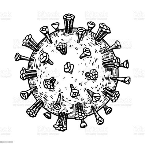 Hand Drawn Measles Virus Isolated On White Background Realistic