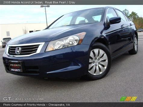 Royal Blue Pearl 2008 Honda Accord Lx Sedan Gray Interior