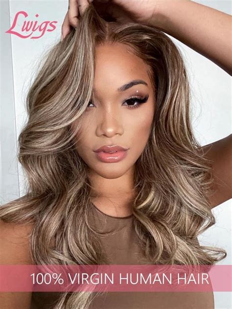 Highlight Blonde Color Hd Lace Wavy Virgin Human Hair 134 Lace Front