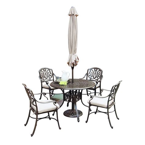 Homestyles Capri Traditional Outdoor 6 Piece Dining Set With Umbrella