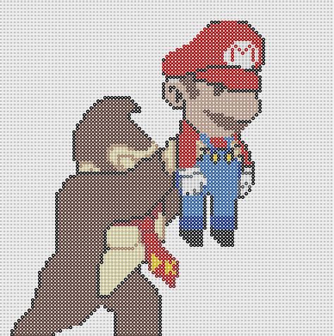 Pixel Art En Perle Hama Donkey Kong Mario Hama