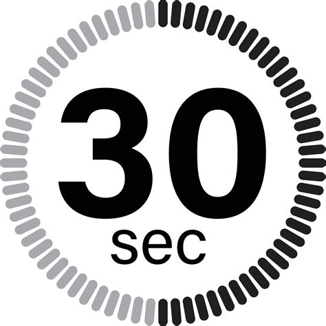 30 Second Timer Clock Icon On White Background 30 Sec Stopwatch Icon Countdown Time Digital