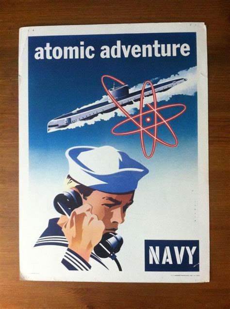 Original 1950s Us Navy Recruiting Poster Nuclear Submarine Joseph