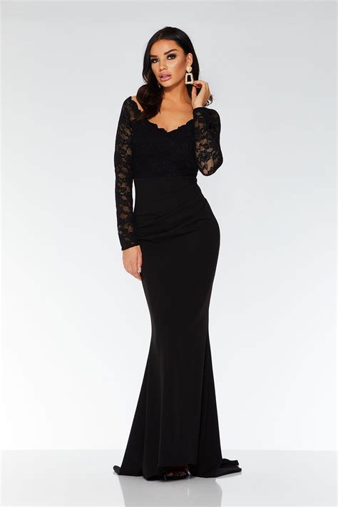 6 Long Black Lace Dresses Women Dresses