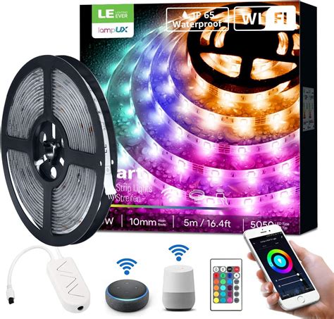Le Smart Wifi Led Strip Lights 164ft 150 Leds Wireless App Controlled
