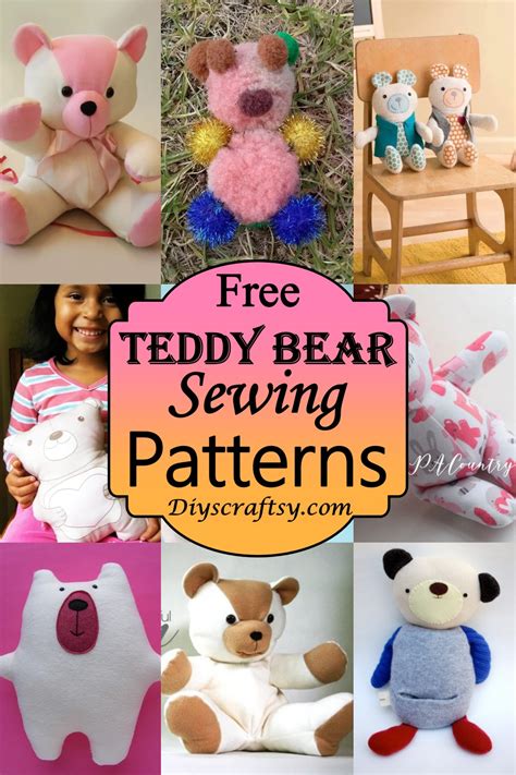 25 Free Teddy Bear Patterns To Sew Diyscraftsy