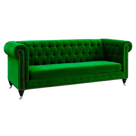 Tov Furniture Hanny Green Velvet Sofa
