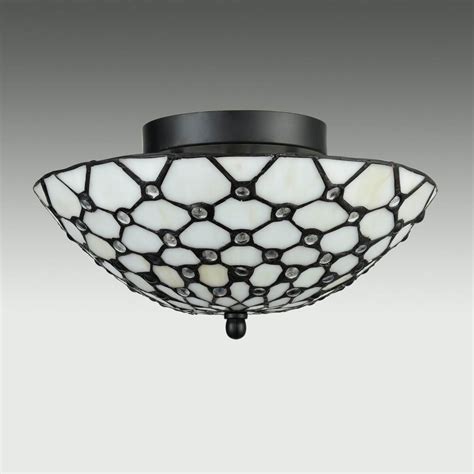 Antique stained glass lamp is one unique way to get a beautiful atmosphere in every interior of the house and could be an idea for the lighting design. Tiffany Stained Glass Semi Flush Ceiling Light Antique ...