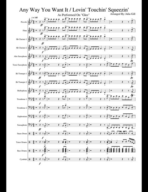 Any Way You Want It Lovin Touchin Squeezin Sheet Music For Flute Clarinet Piccolo Alto