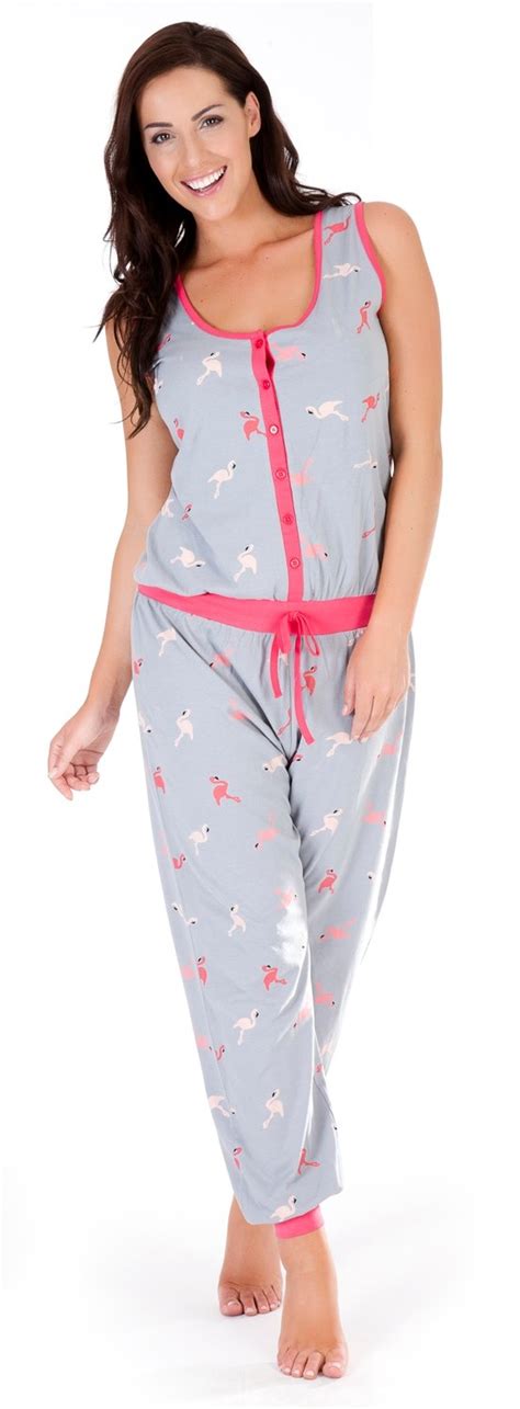 Womens Sleeveless Onesie All In One Pyjamas Vest Jumpsuit Pjs Ladies