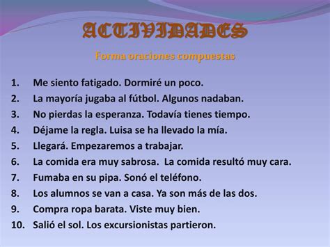 Ppt Las Oraciones Compuestas Powerpoint Presentation Free Download