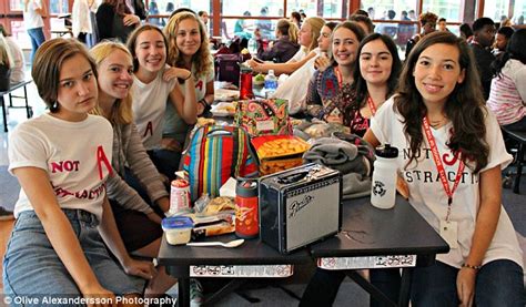 high school girls wear scarlet letters to protest sexist dress code daily mail online