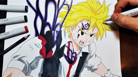 The seven deadly sins have brought peace back to liones kingdom, but their adventures are far from over as new challenges and old friends await. Dessin Seven Deadly Sins Meliodas Demon - How to draw Meliodas (Demon Form) from The Seven ...