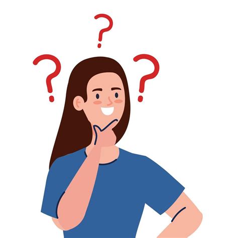 Woman Avatar Thinking With Question Marks Vector Design 1894315 Vector Art At Vecteezy
