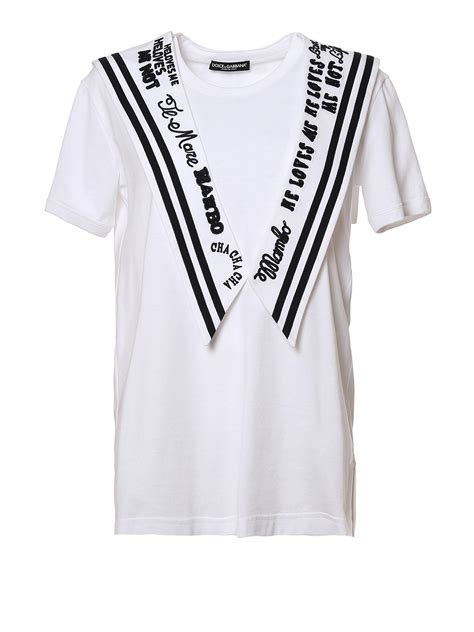 T Shirts Dolce And Gabbana Cotton Jersey Sailor T Shirt F8h79zg7kkyw08000