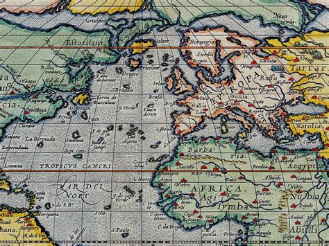 Vintage Ortelius World Map 1570