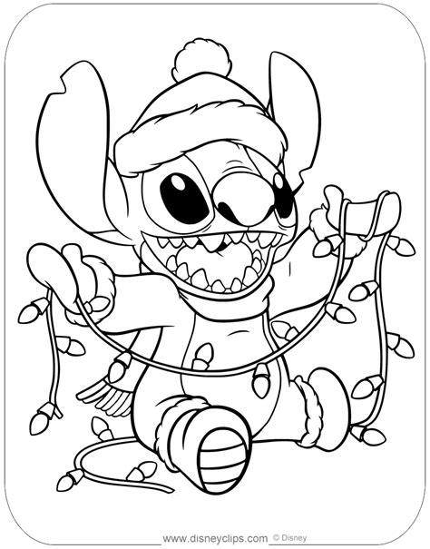 Disney Stitch Christmas Coloring Pages