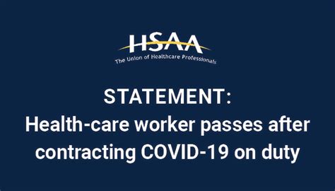Health Care Worker Passes After Contracting Covid 19 On Duty Hsaa