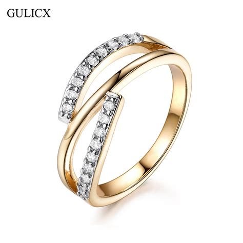 Gulicx Sparkling Twist Of Fate Clear Cz Women Rings Cubic Zirconia
