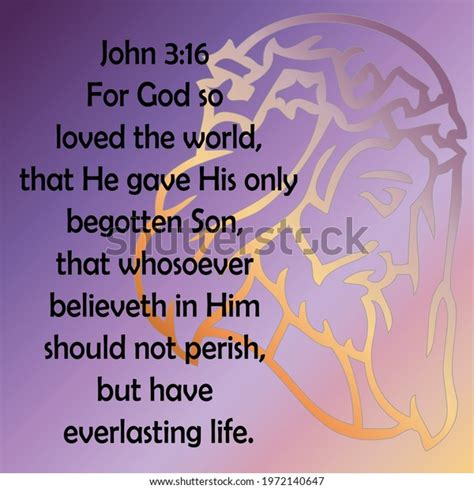 Bible Verse John 316 God Loved Stock Vector Royalty Free 1972140647