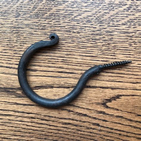 Black Wrought Iron Threaded Cup Hook Part Of The Rustic Merchants