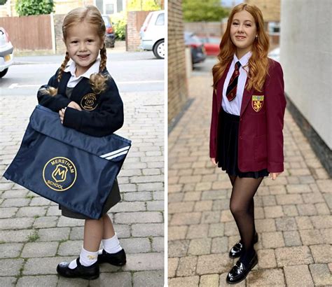 Mom Takes Identical Photos Of Daughters First Day Of School For 13 Years Talker