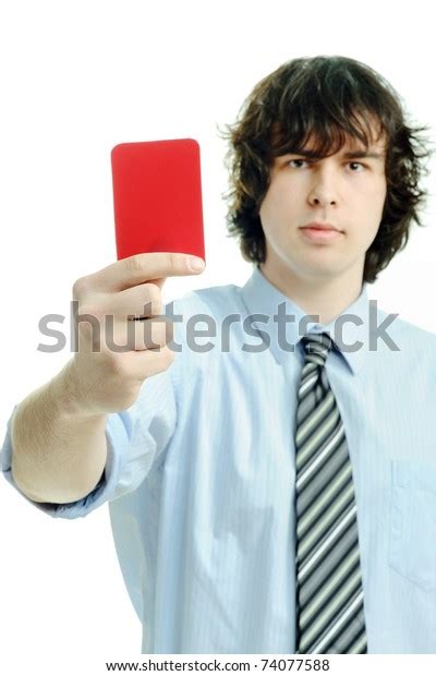 Image Young Man Red Card Stock Photo 74077588 Shutterstock