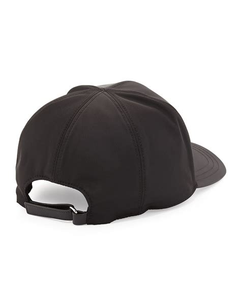 Prada Synthetic Nylon Logo Baseball Cap In Black Lyst