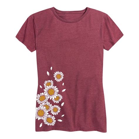 Instant Message Daisies Womens Short Sleeve Graphic T Shirt